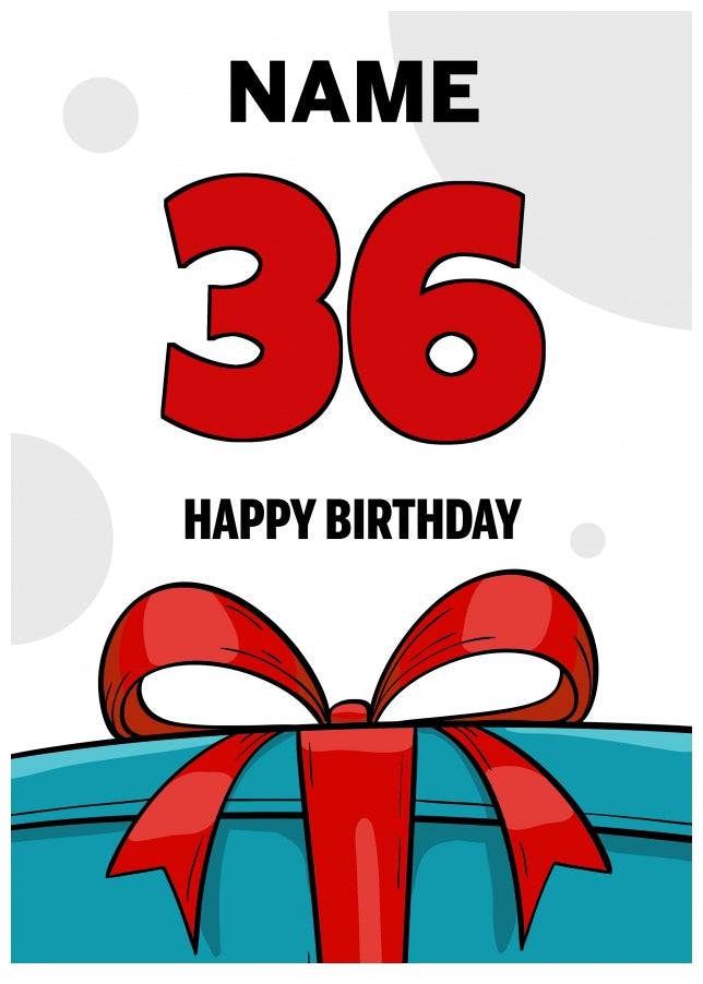 Happy 36th Birthday Card - Bold Gift / Present Design