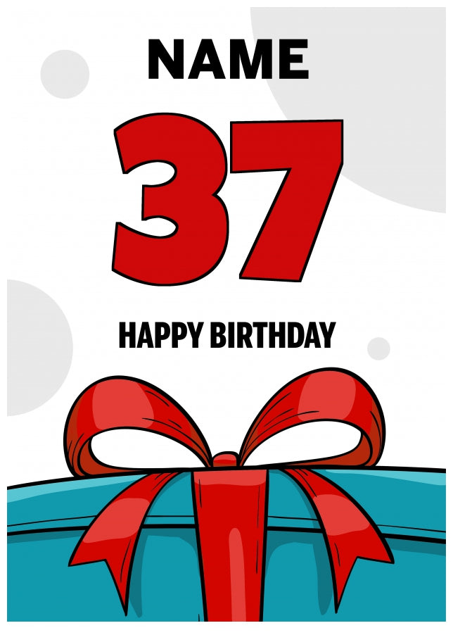 Happy 37th Birthday Card - Bold Gift / Present Design