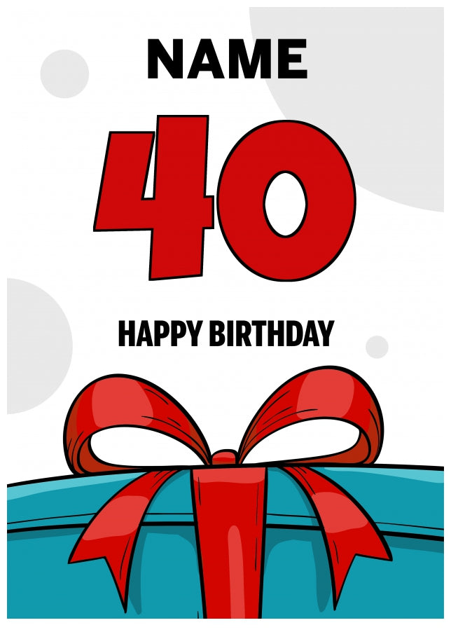 Happy 40th Birthday Card - Bold Gift / Present Design