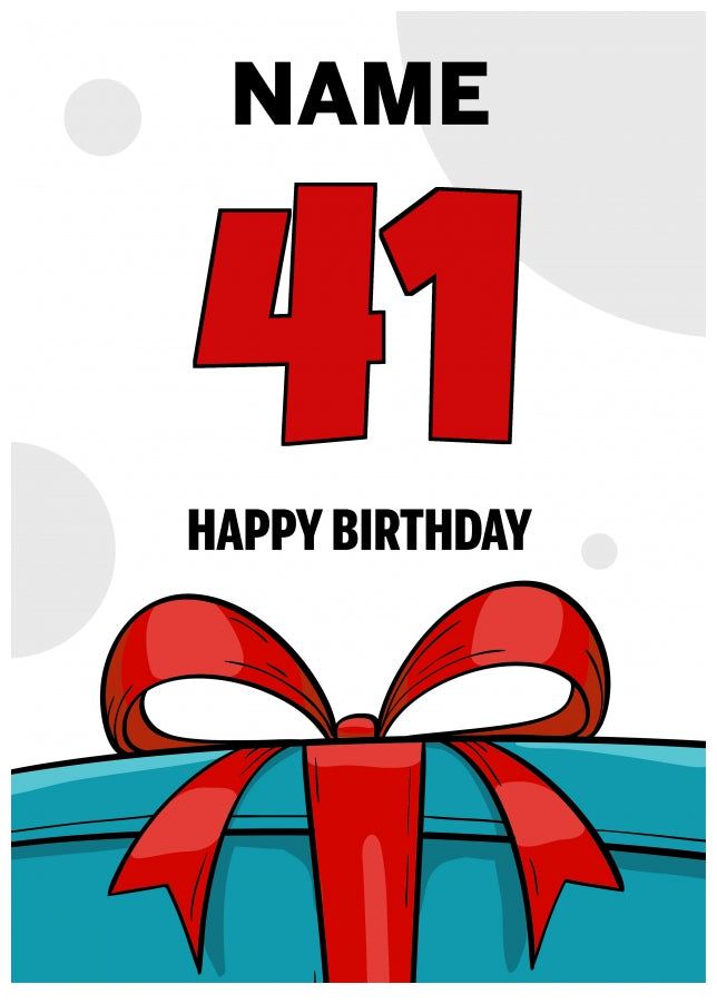 Happy 41st Birthday Card - Bold Gift / Present Design