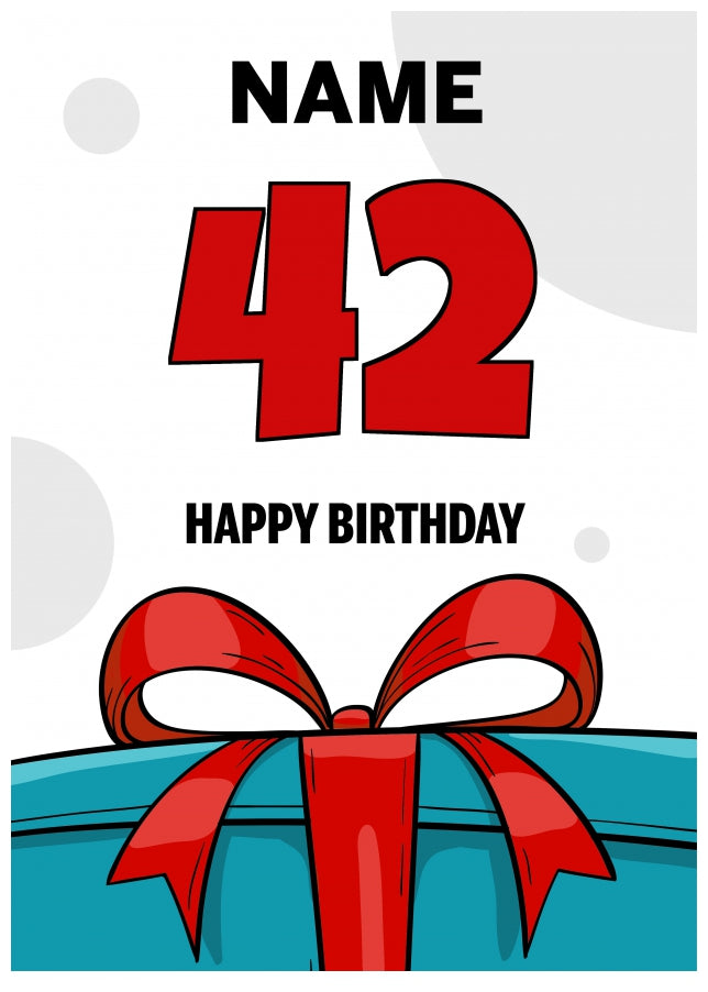 Happy 42nd Birthday Card - Bold Gift / Present Design