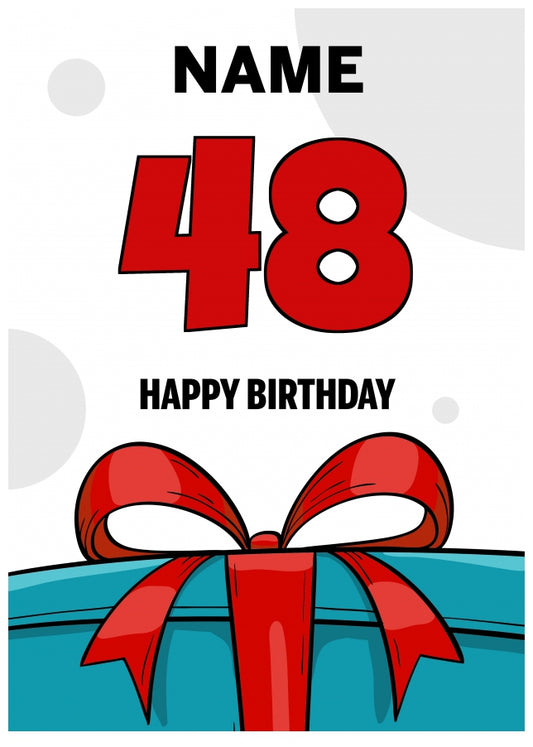 Happy 48th Birthday Card - Bold Gift / Present Design