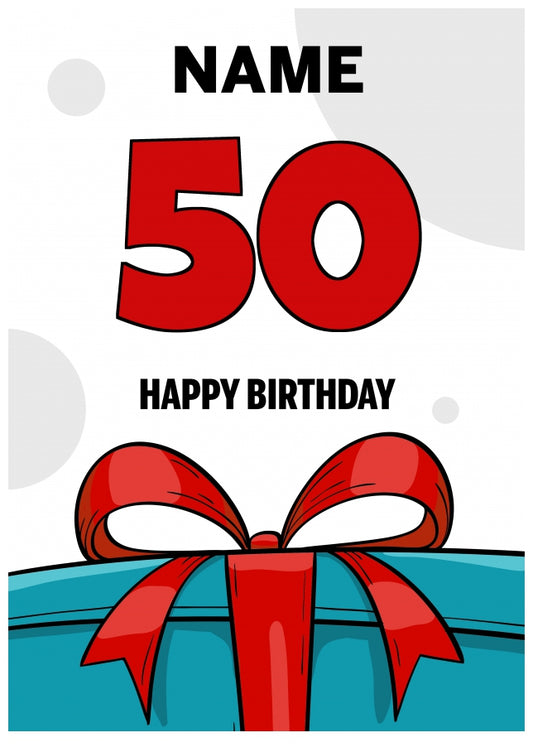 Happy 50th Birthday Card - Bold Gift / Present Design