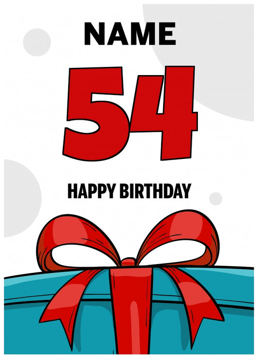 Happy 54th Birthday Card - Bold Gift / Present Design