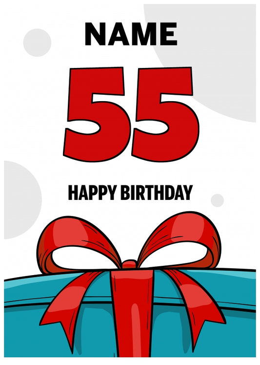 Happy 55th Birthday Card - Bold Gift / Present Design