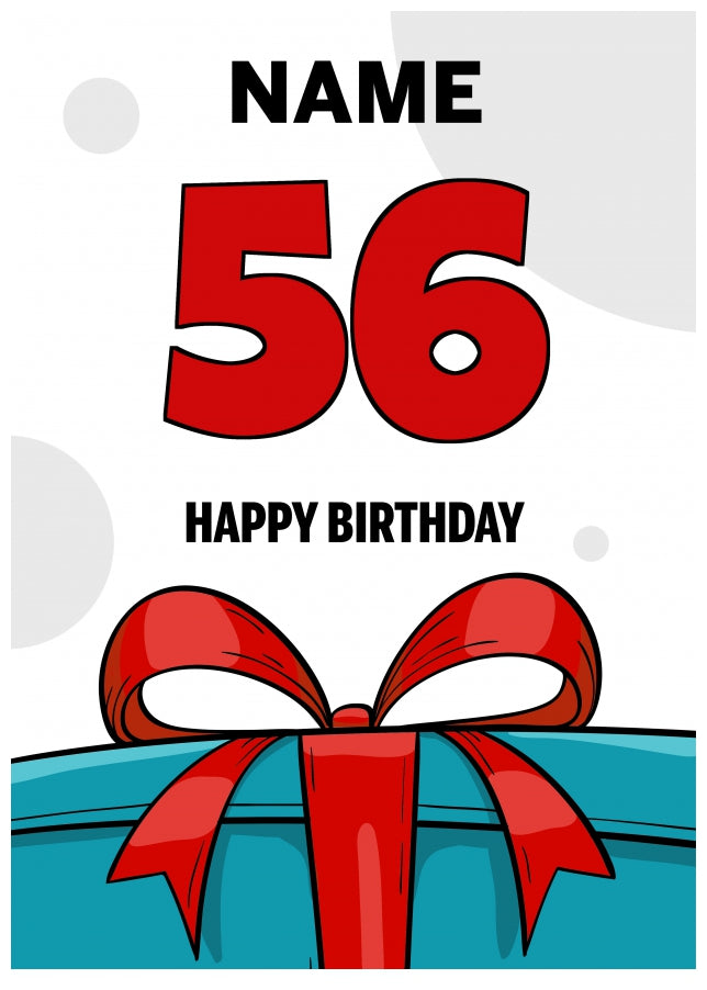 Happy 56th Birthday Card - Bold Gift / Present Design