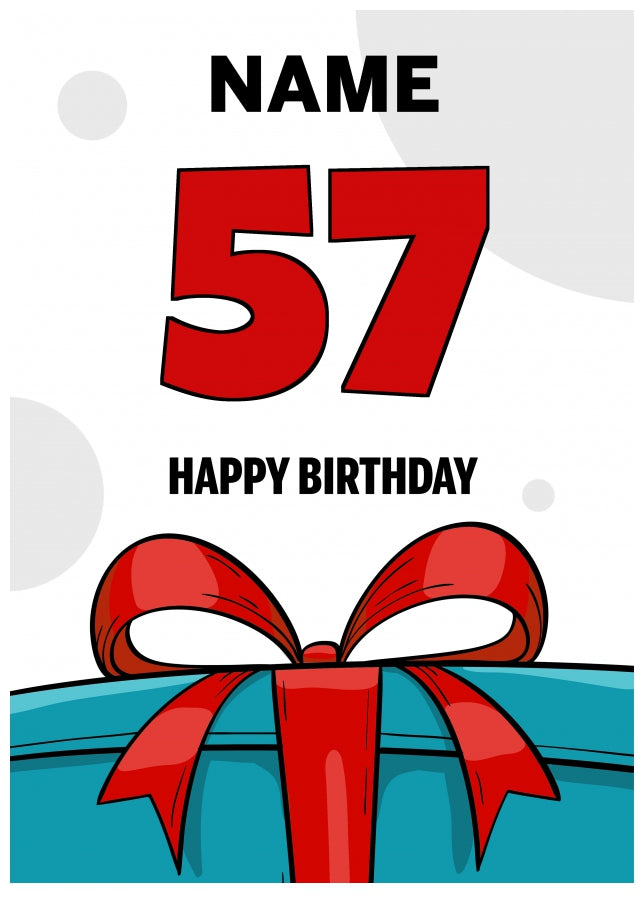 Happy 57th Birthday Card - Bold Gift / Present Design