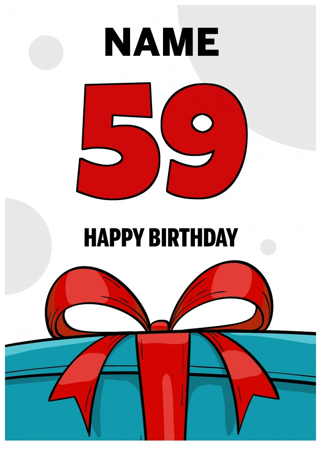 Happy 59th Birthday Card - Bold Gift / Present Design