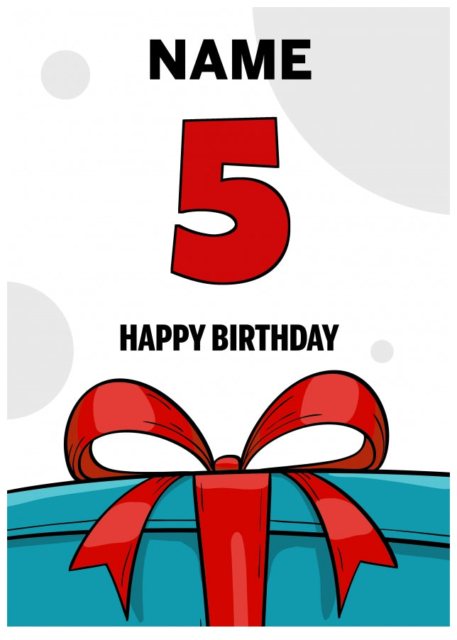 Happy 5th Birthday Card - Bold Gift / Present Design