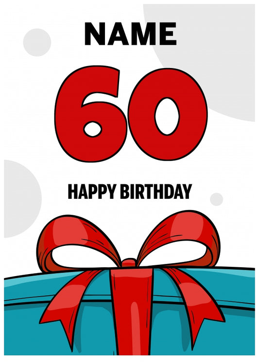 Happy 60th Birthday Card - Bold Gift / Present Design