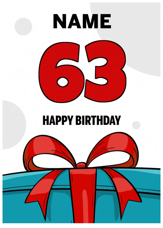 Happy 63rd Birthday Card - Bold Gift / Present Design