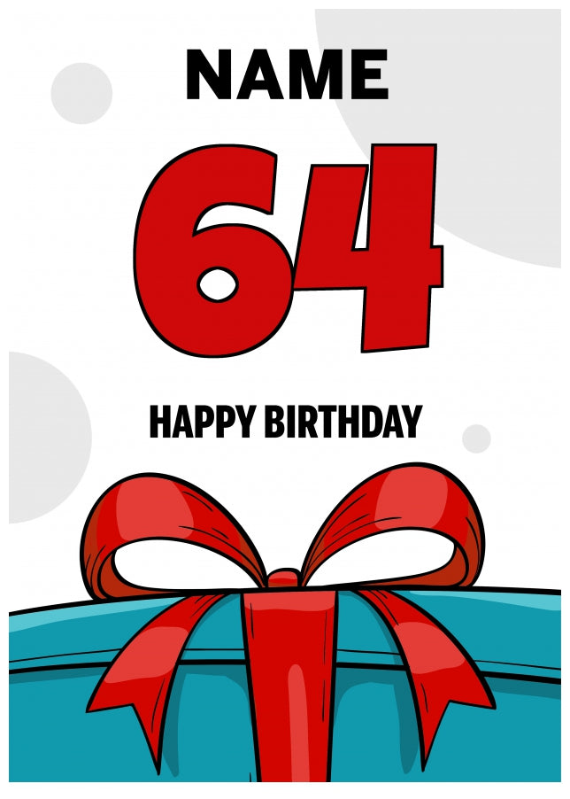 Happy 64th Birthday Card - Bold Gift / Present Design