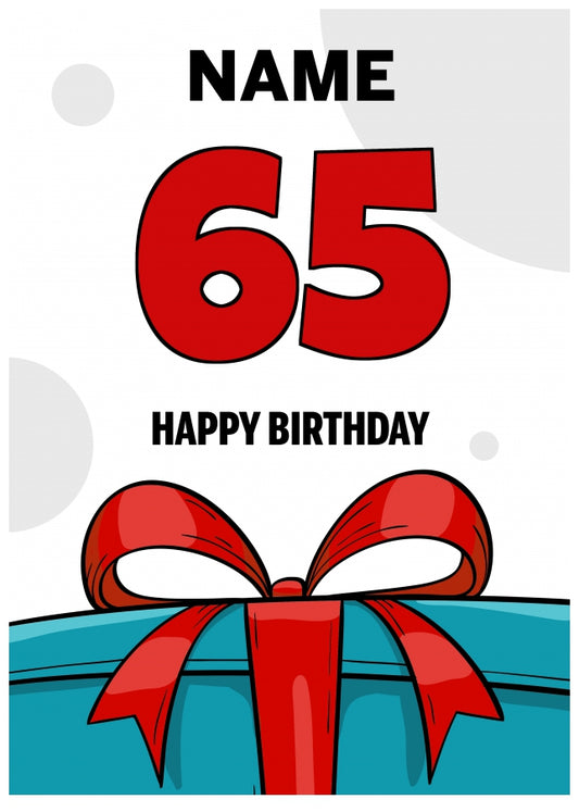 Happy 65th Birthday Card - Bold Gift / Present Design