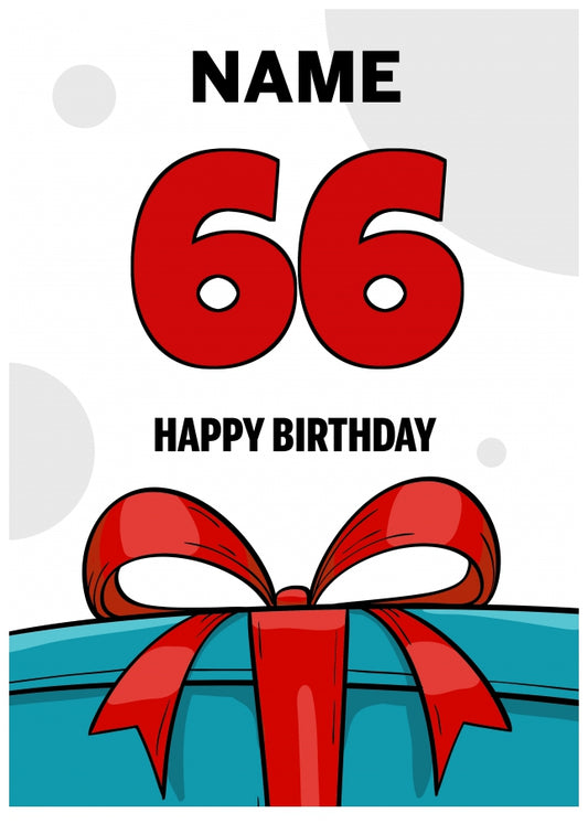 Happy 66th Birthday Card - Bold Gift / Present Design