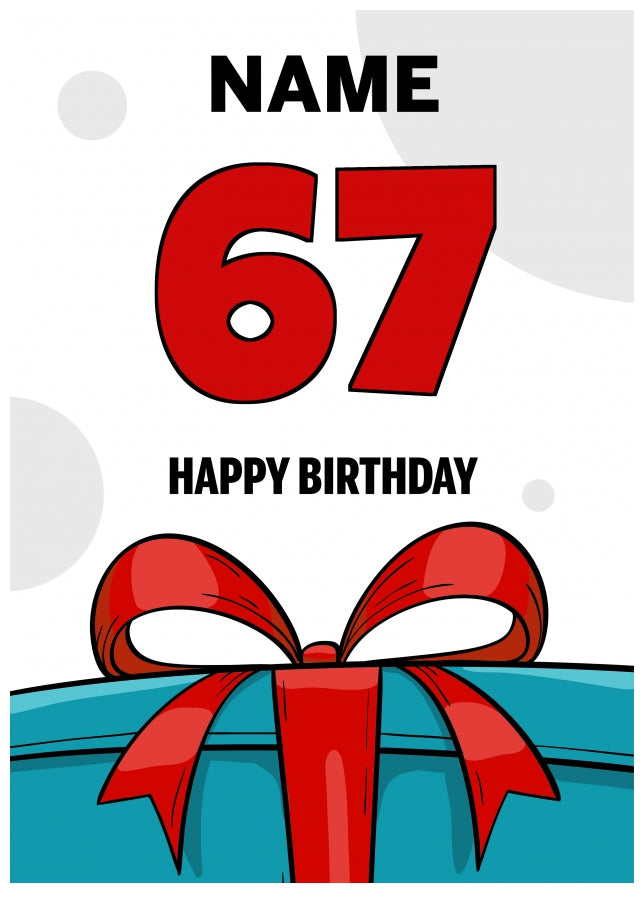 Happy 67th Birthday Card - Bold Gift / Present Design