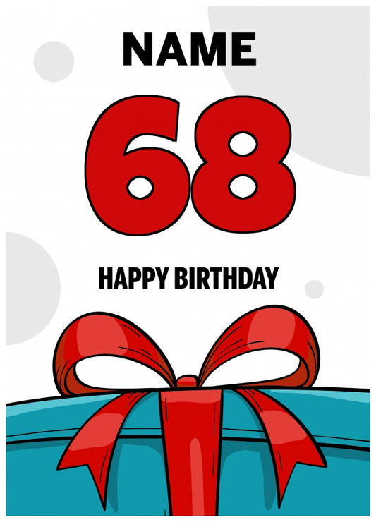 Happy 68th Birthday Card - Bold Gift / Present Design