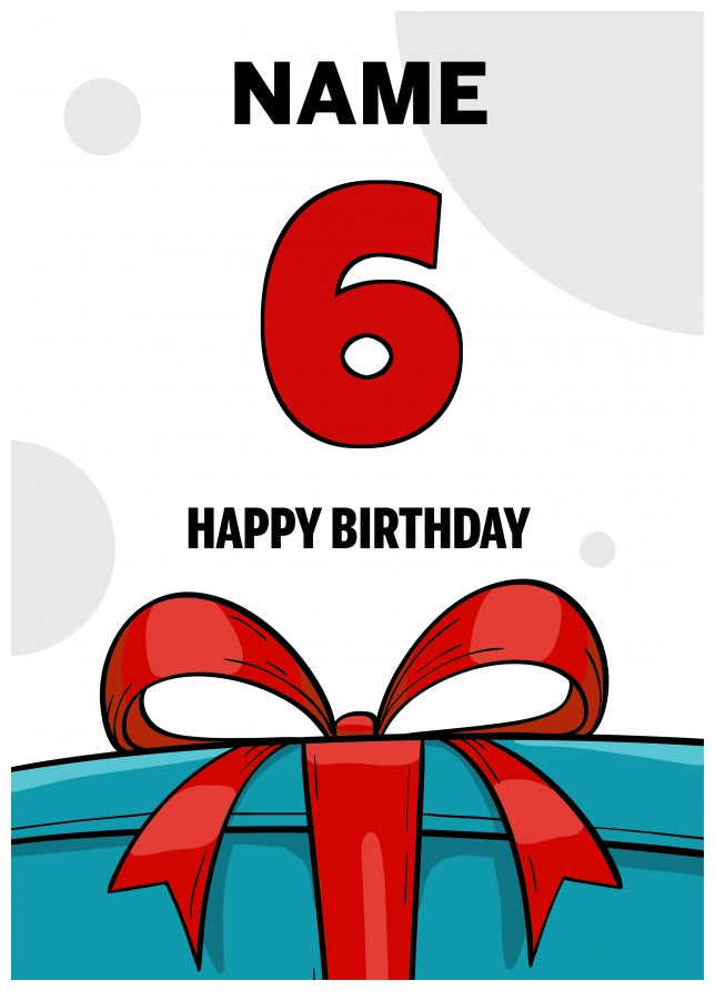 Happy 6th Birthday Card - Bold Gift / Present Design