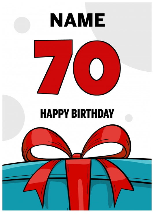 Happy 70th Birthday Card - Bold Gift / Present Design