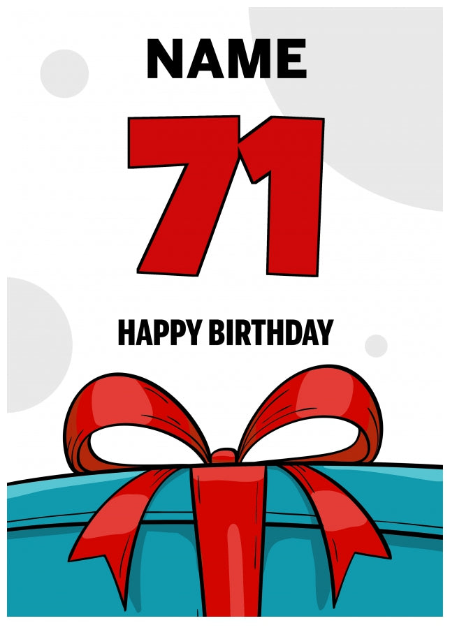 Happy 71st Birthday Card - Bold Gift / Present Design