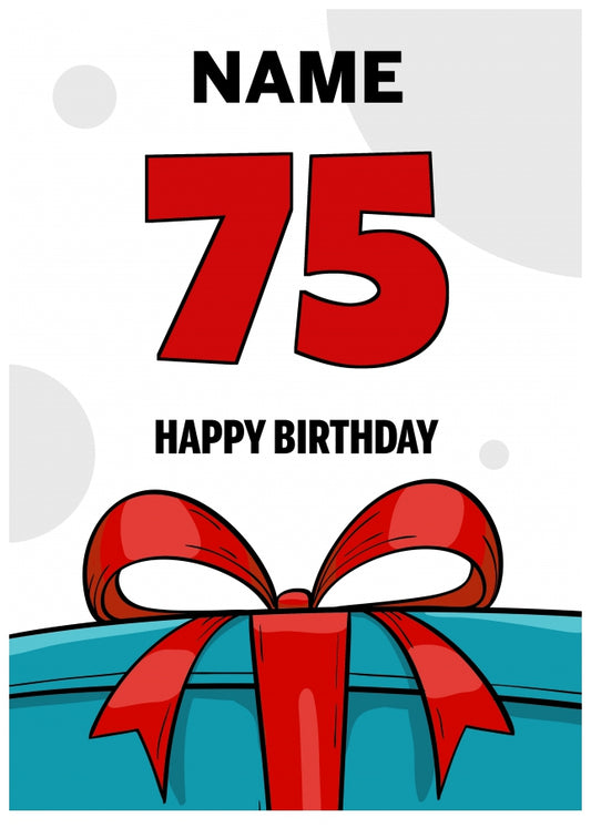 Happy 75th Birthday Card - Bold Gift / Present Design