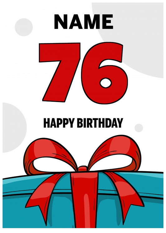 Happy 76th Birthday Card - Bold Gift / Present Design