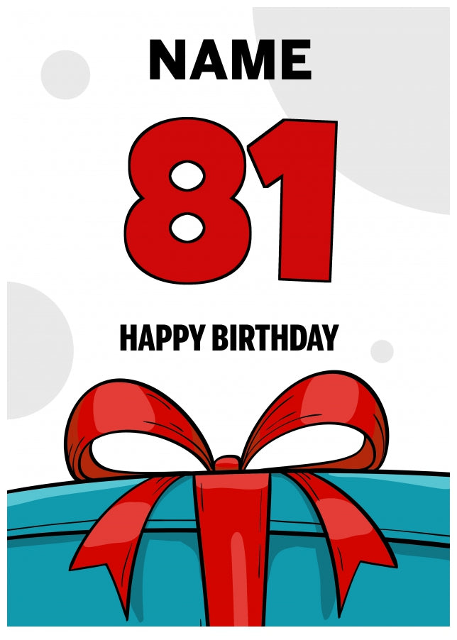 Happy 81st Birthday Card - Bold Gift / Present Design