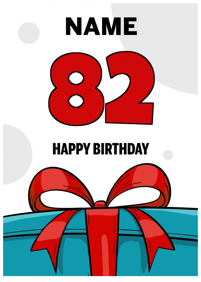 Happy 82nd Birthday Card - Bold Gift / Present Design