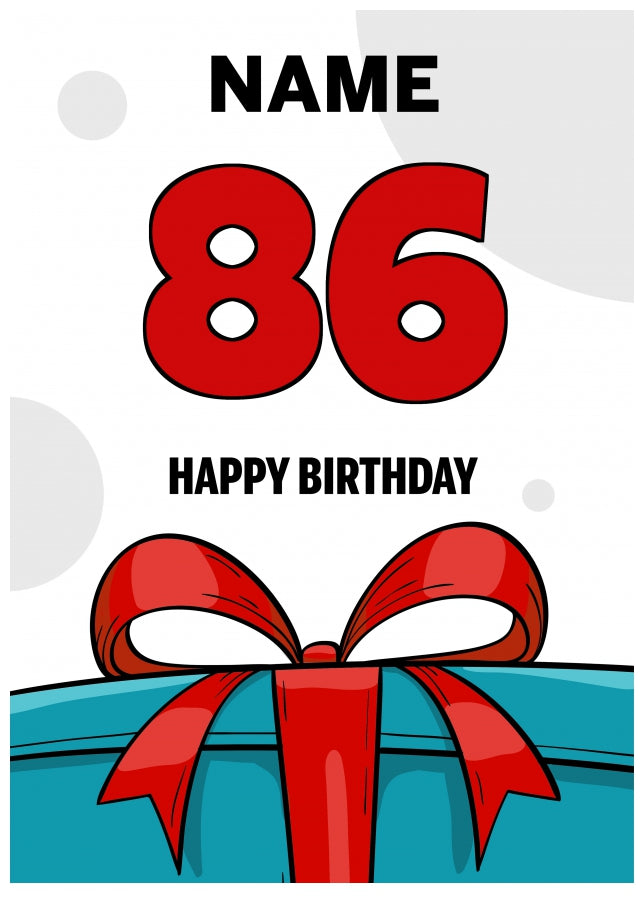 Happy 86th Birthday Card - Bold Gift / Present Design