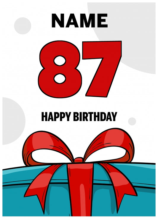 Happy 87th Birthday Card - Bold Gift / Present Design