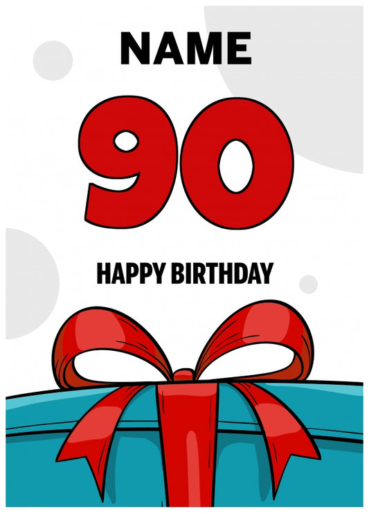 Happy 90th Birthday Card - Bold Gift / Present Design