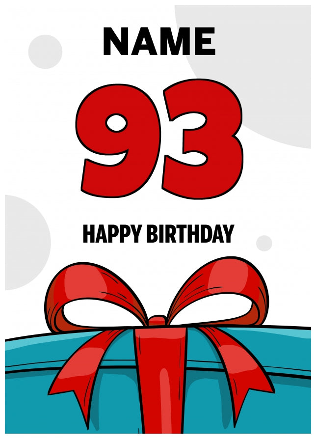 Happy 93rd Birthday Card - Bold Gift / Present Design