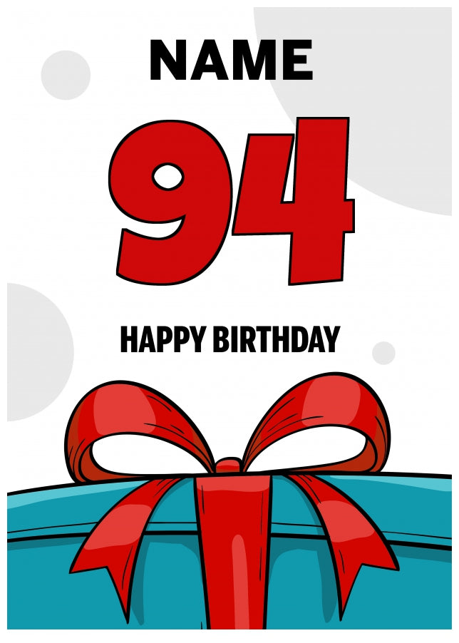 Happy 94th Birthday Card - Bold Gift / Present Design