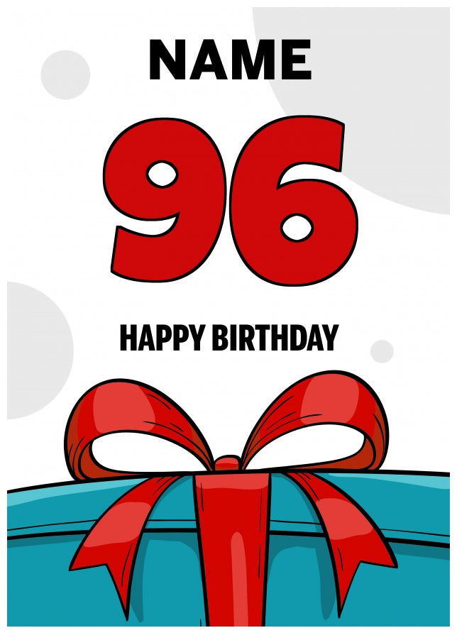 Happy 96th Birthday Card - Bold Gift / Present Design