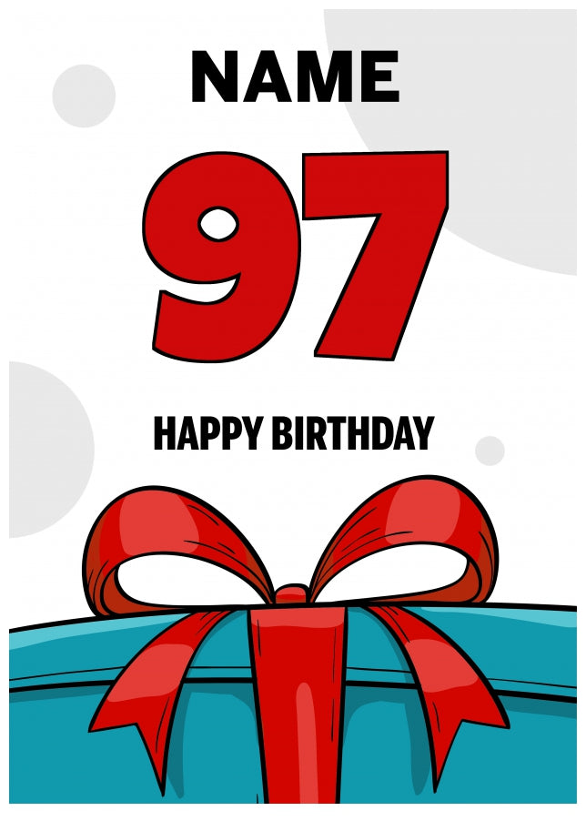 Happy 97th Birthday Card - Bold Gift / Present Design