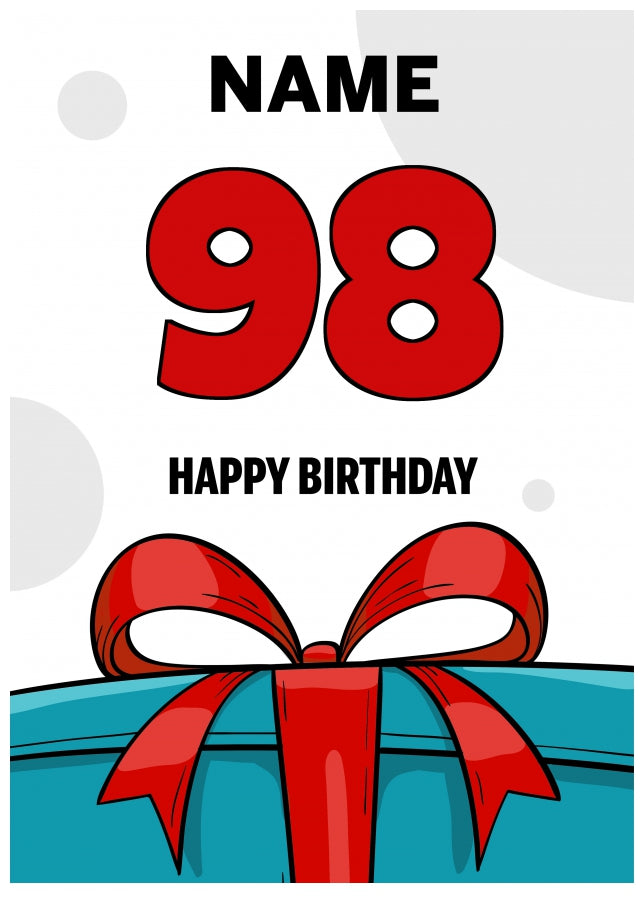 Happy 98th Birthday Card - Bold Gift / Present Design