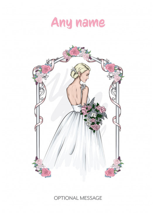 Bride Wedding Card for Congratulations - Pretty Wedding Arch