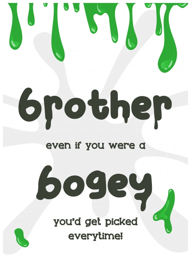 Funny Brother Birthday Card from Sister or Sibling  - Bogey