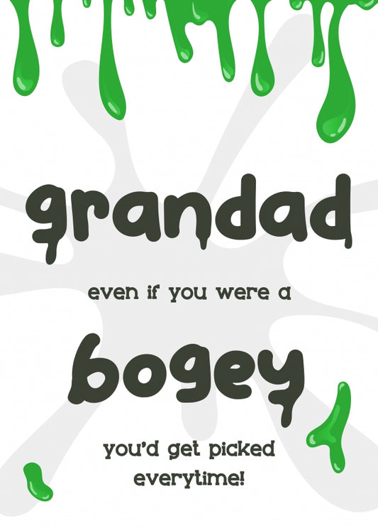 Funny Grandad Birthday Card or Grampa Fathers Day Card from Grandson or Granddaughter - Bogey