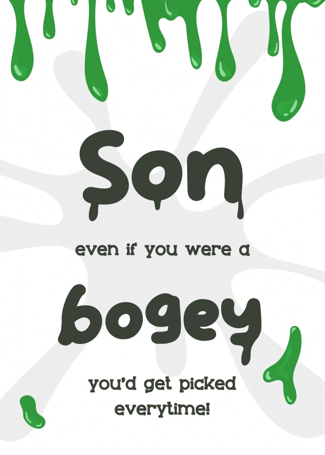 Funny Son Birthday Card for Kids and Adult - Bogey