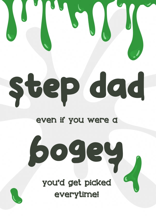 Funny Step Dad Birthday Card for Kids and Adult - Bogey