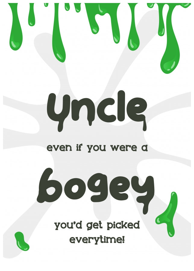 Funny Uncle Birthday Card or Fathers Day Card from Nephew and Niece  - Bogey