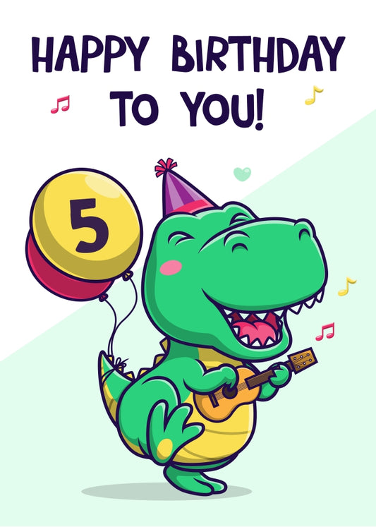 5th Birthday Card Boy 5 Year Old Birthday Card