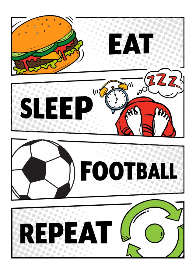 Football Birthday Card for Son Adult Grandson - Eat Sleep Football Repeat