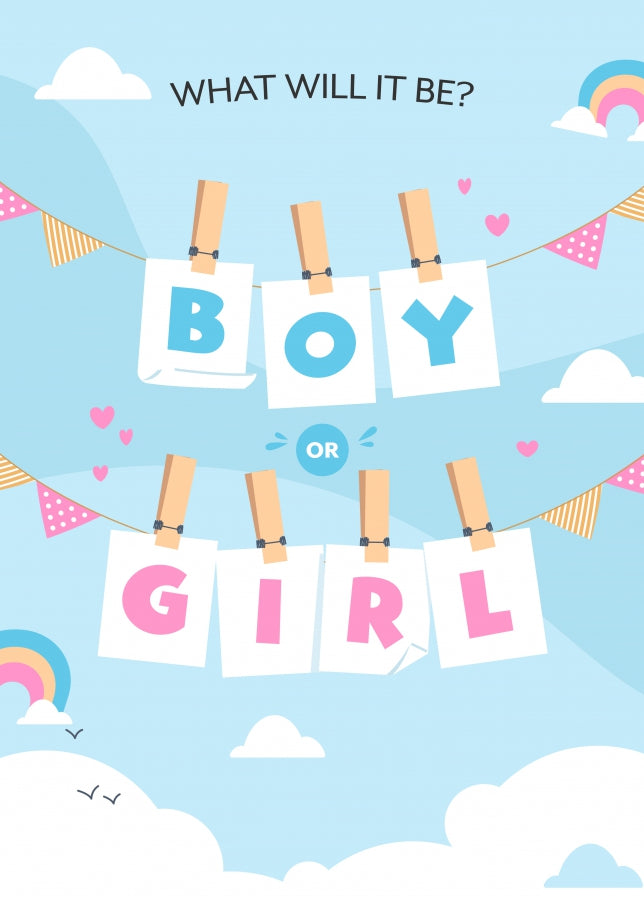 Baby Shower Cards for Parents - Gender Reveal Card