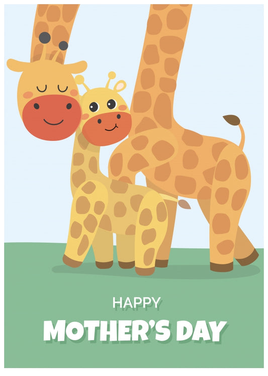 Giraffe Mothers Day Card from Son - First Mother's Day Card from Baby Daughter