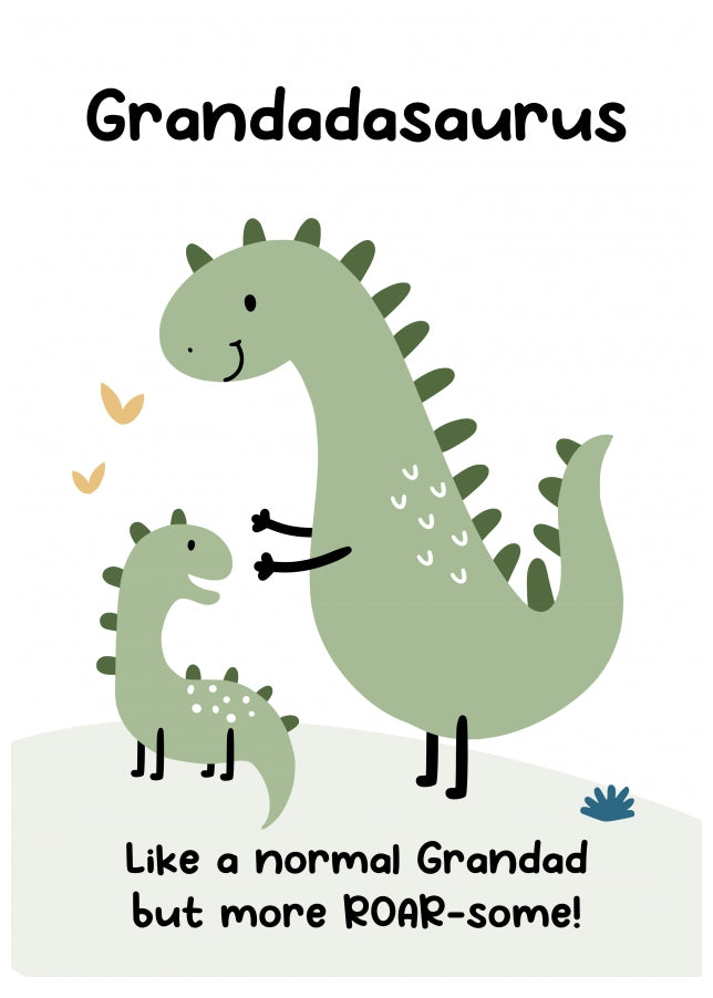 Grandad Birthday Card from Grandson or Granddaughter - Grandadasaurus Card