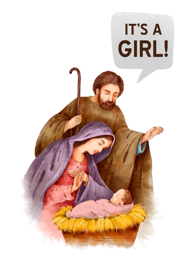 Funny Christmas Card for Boyfriend, Girlfriend, Husband or Wife - It's a Girl