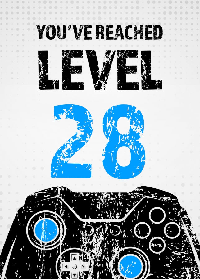 Gamer 28th Birthday Card Boy - Level 28 - Son Grandson Nephew