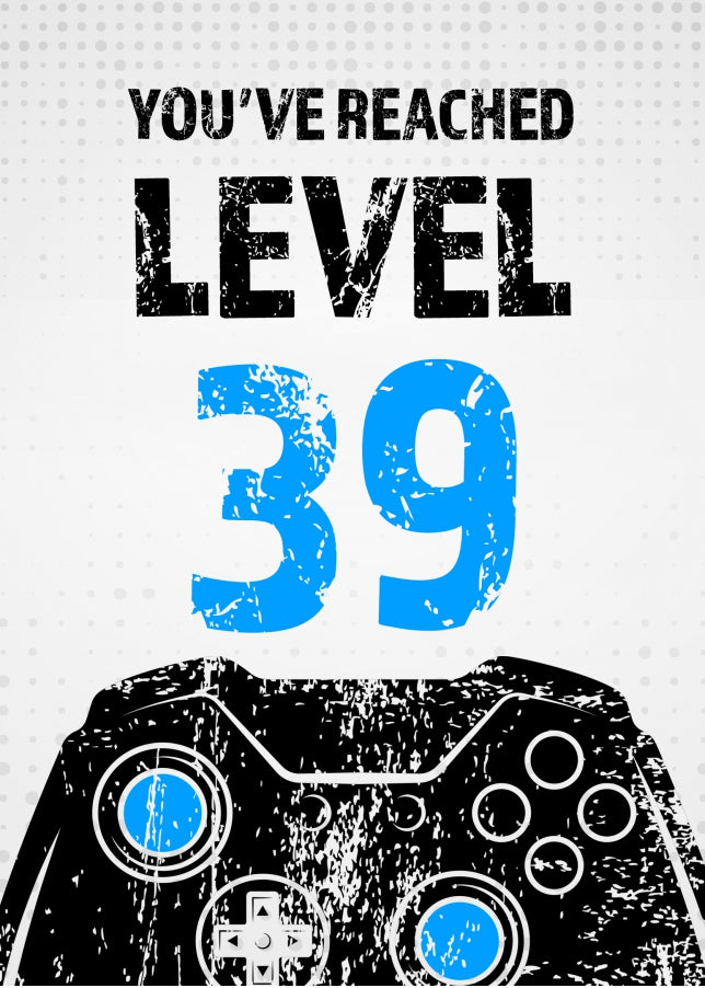 Gamer 39th Birthday Card Boy - Level 39 - Son Grandson Nephew