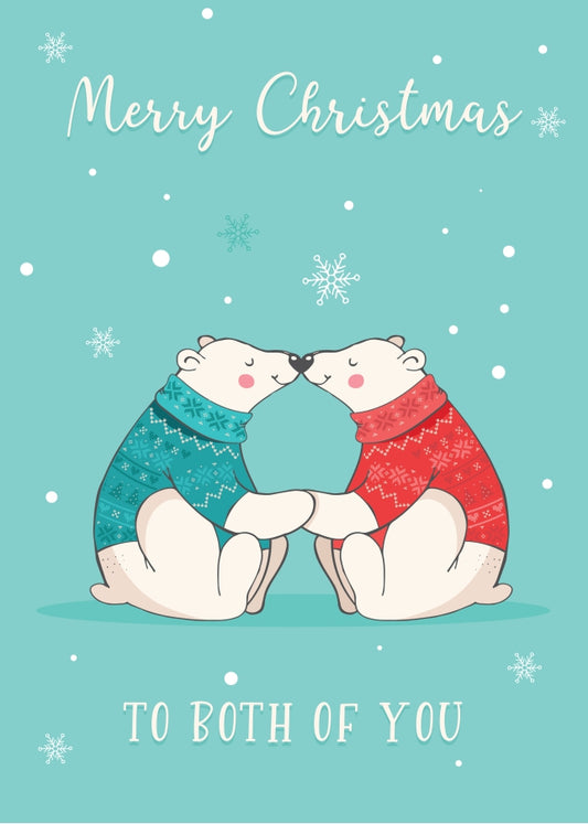 To Both of You Christmas Card - Polar Bears